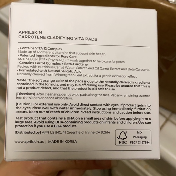 **SOLD On Mercari April Skin Carrotene Pads and Serum - Picture 3 of 6